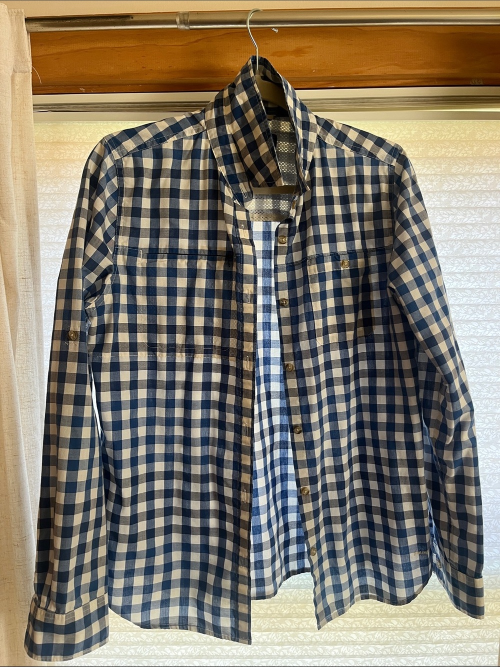 Blue and White Check Button-Up Patagonia Shirt
